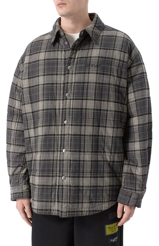 Утепленная куртка-рубашка Off-White 0MES01AF25FAB002 Серый  0MES01AF25FAB002 Фото 3