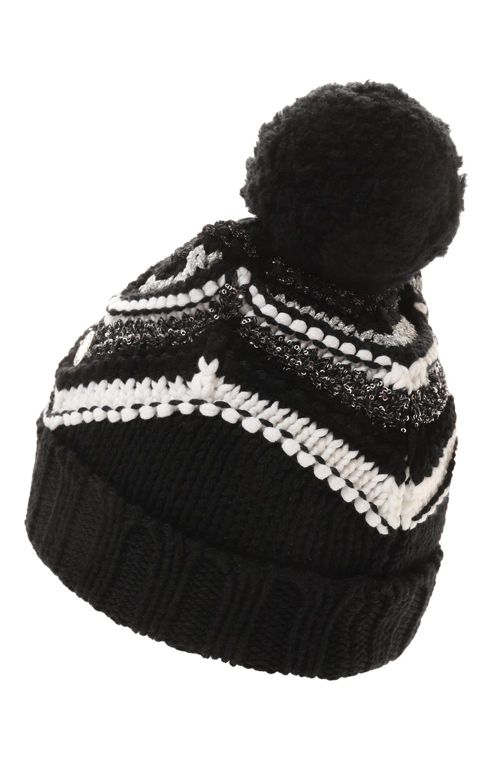 Шапка из шерсти и хлопка MISSONI черно-белого цвета по цене 15450 руб., арт. MV0A57/W0183, фото 2 Шапка из шерсти и хлопка MISSONI, арт. MV0A57/W0183, фото 2