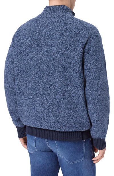 Шерстяной свитер BOSS ORANGE темно-синего цвета по цене 26950 руб., арт. 50548669, фото 4 Шерстяной свитер BOSS ORANGE, арт. 50548669, фото 4