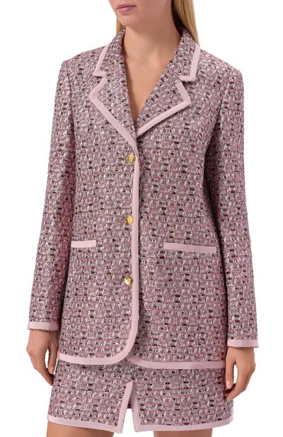 Твидовый жакет GIAMBATTISTA VALLI розового цвета по цене 471000 руб., арт. 25FWSVCA6105/74UBE, фото 3 Твидовый жакет GIAMBATTISTA VALLI, арт. 25FWSVCA6105/74UBE, фото 3
