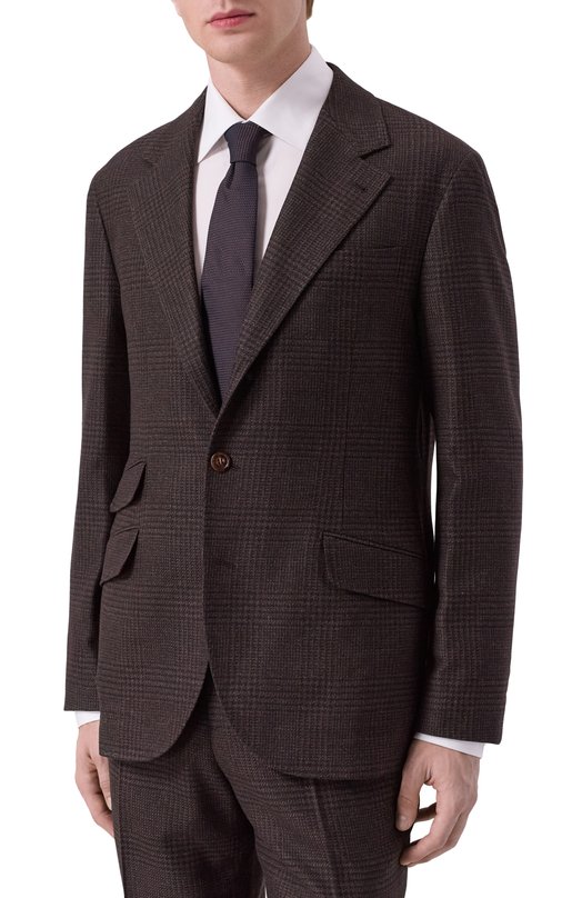 Шерстяной костюм Brunello Cucinelli MV412LDWH Коричневый  MV412LDWH Фото 2
