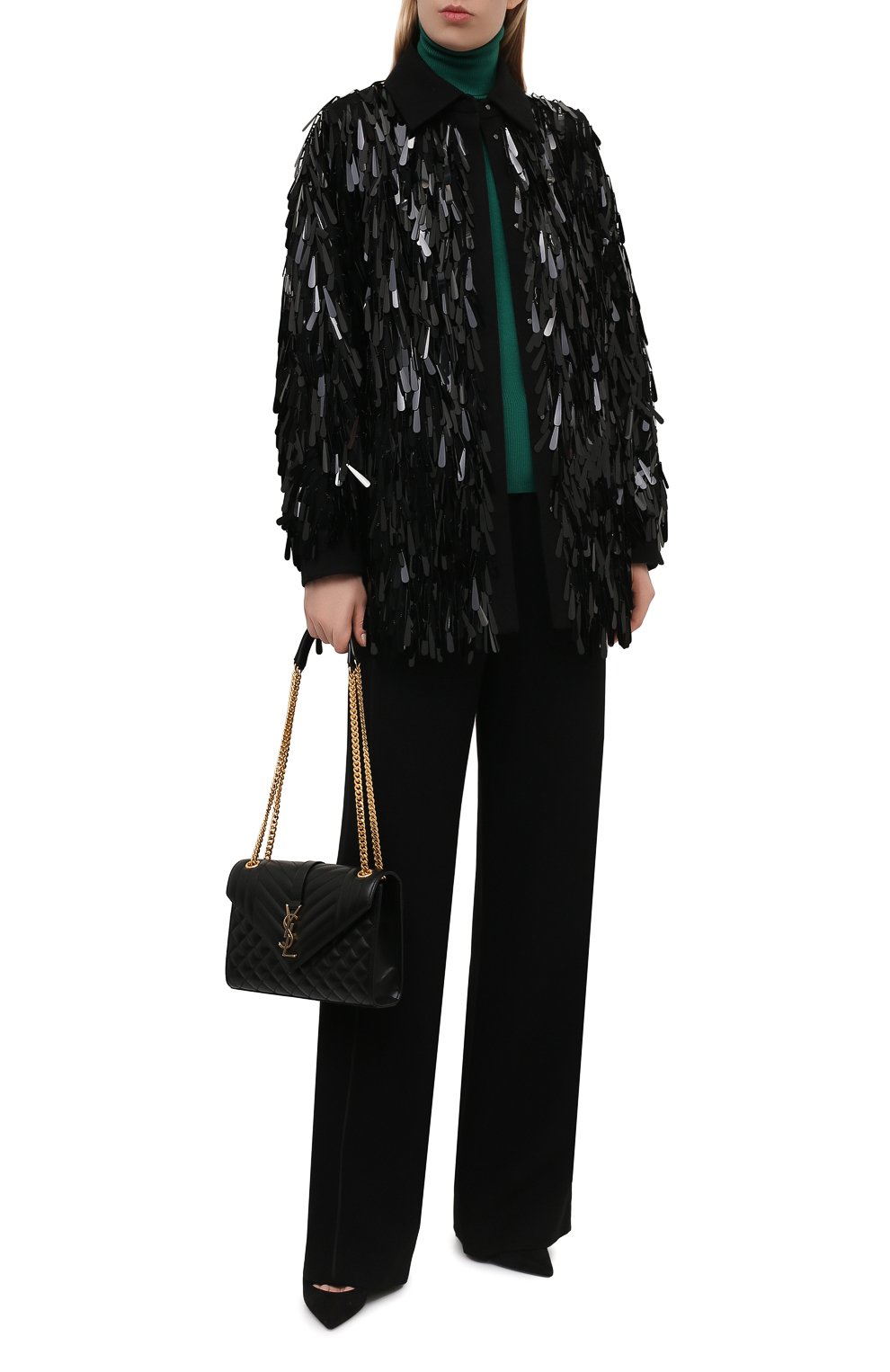 Шерстяное пальто с отделкой пайетками VALENTINO, арт. WB0CI0R43NA, фото 2