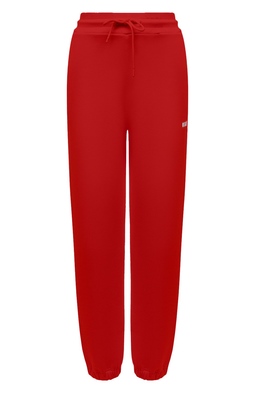 Хлопковые джоггеры MSGM красного цвета по цене 17300 руб., арт. 2000MDP500 200001, фото 1 Хлопковые джоггеры MSGM, арт. 2000MDP500 200001, фото 1