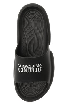 Мужские шлепанцы VERSACE JEANS COUTURE черного цвета, арт. 75YA3S8A/ZS632 | Фото 6 (Материал внешний: Экокожа; Материал сплава: Проставлено; Нос: Не проставлено)