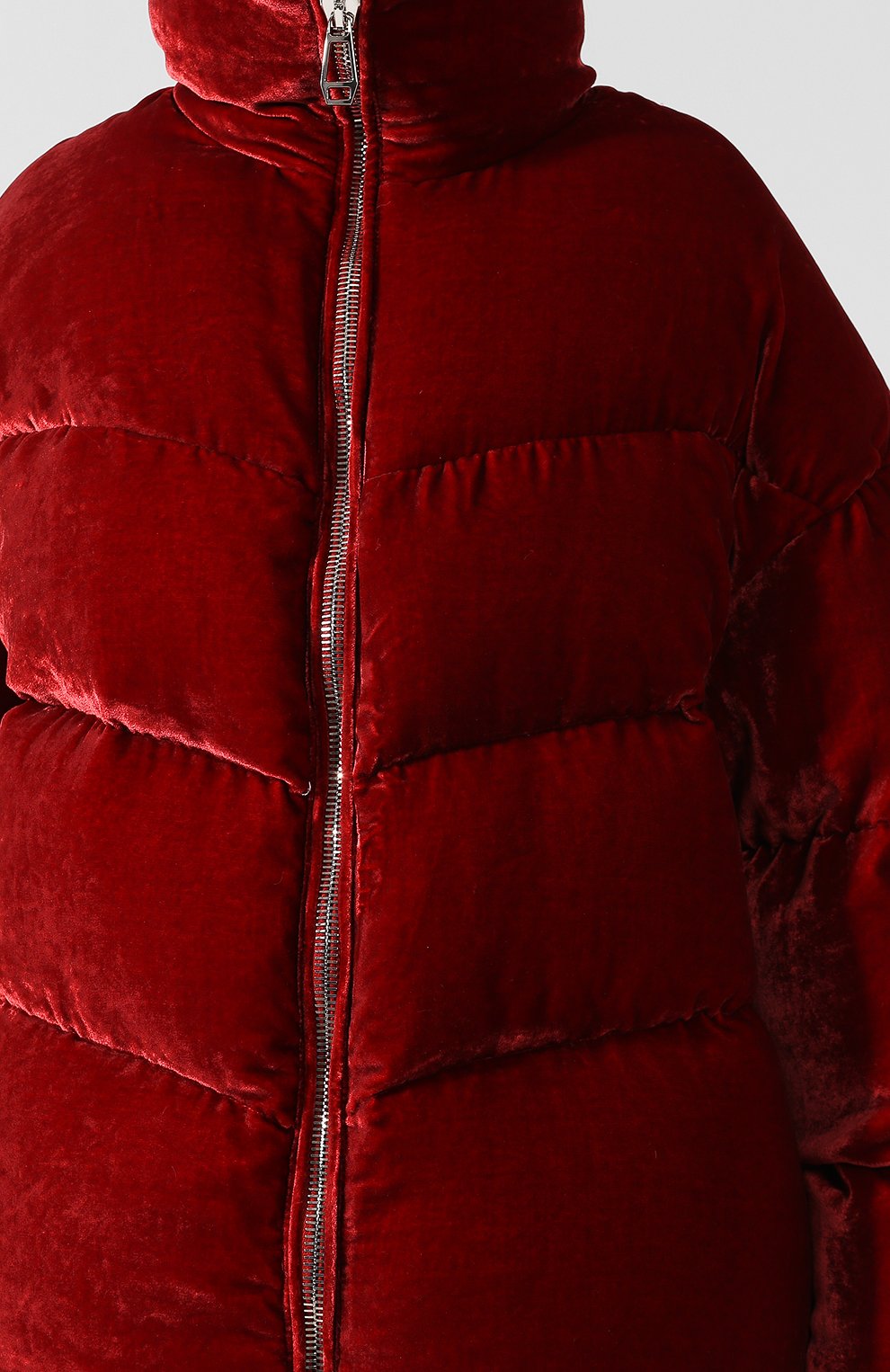 Бархатный пуховик с воротником-стойкой MONTECORE красного цвета по цене 89700 руб., арт. 2526CX352/182801, фото 5 Бархатный пуховик с воротником-стойкой MONTECORE, арт. 2526CX352/182801, фото 5