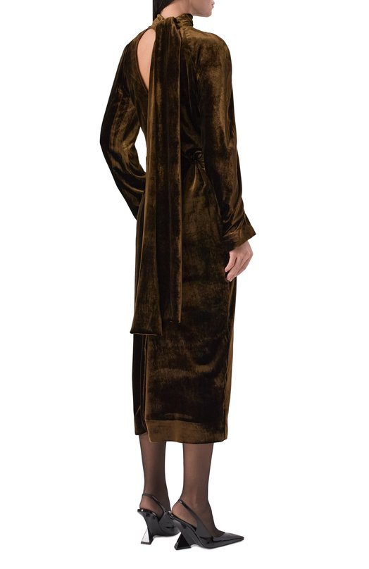 Бархатное платье Petar Petrov F25TD17 Коричневый  F25TD17 Фото 4