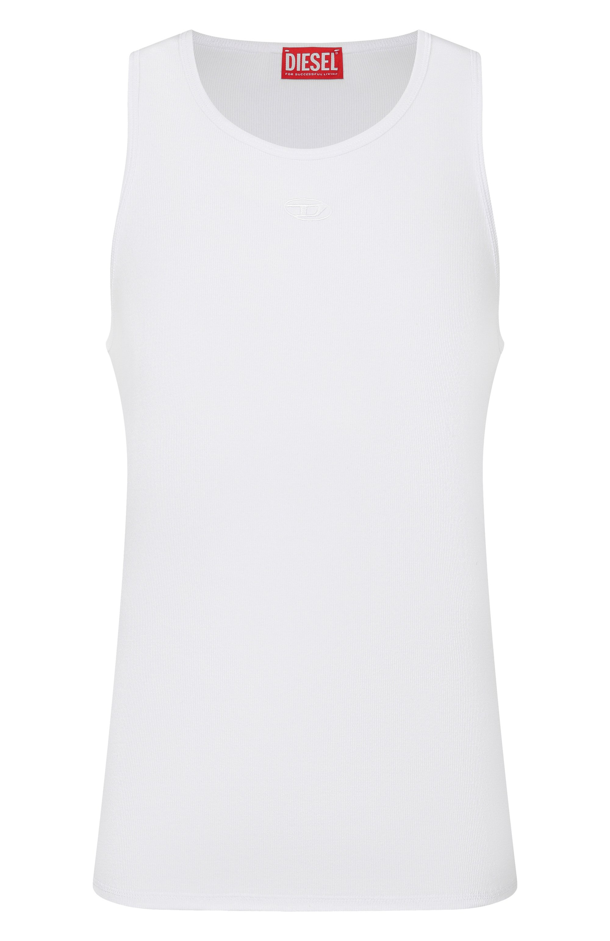 Хлопковая майка DIESEL белого цвета по цене 10550 руб., арт. A21560/0JEAI, фото 1 Хлопковая майка DIESEL, арт. A21560/0JEAI, фото 1