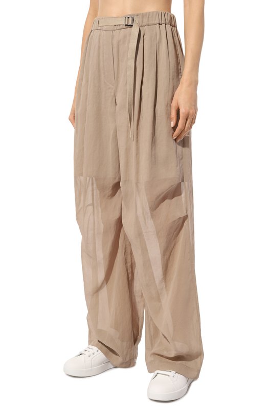 Хлопковые брюки Brunello Cucinelli MH911P8557 Бежевый  MH911P8557 Фото 3