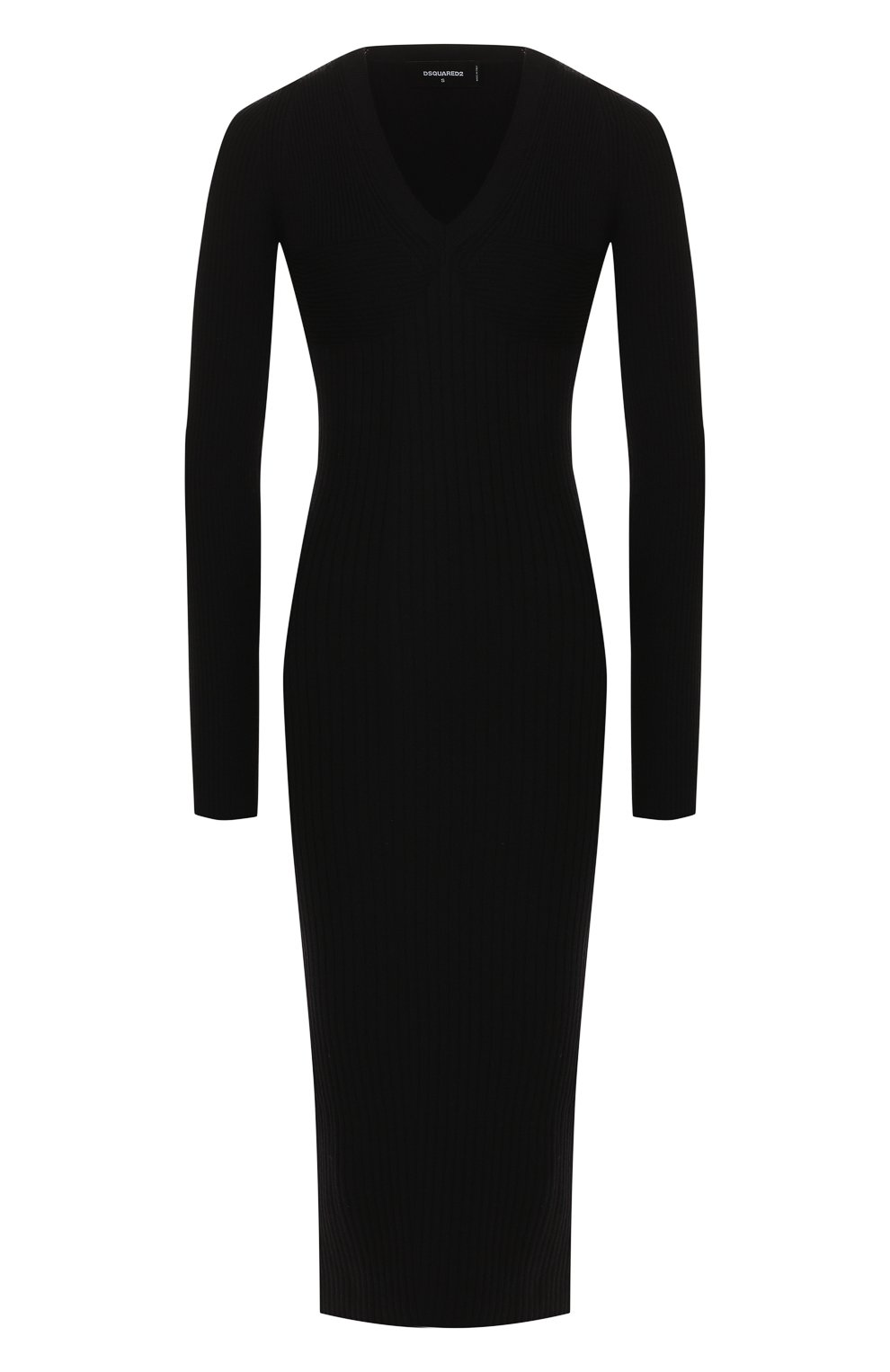 Шерстяное платье DSQUARED2 черного цвета по цене 65450 руб., арт. S75CV0038/S15413, фото 1 Шерстяное платье DSQUARED2, арт. S75CV0038/S15413, фото 1