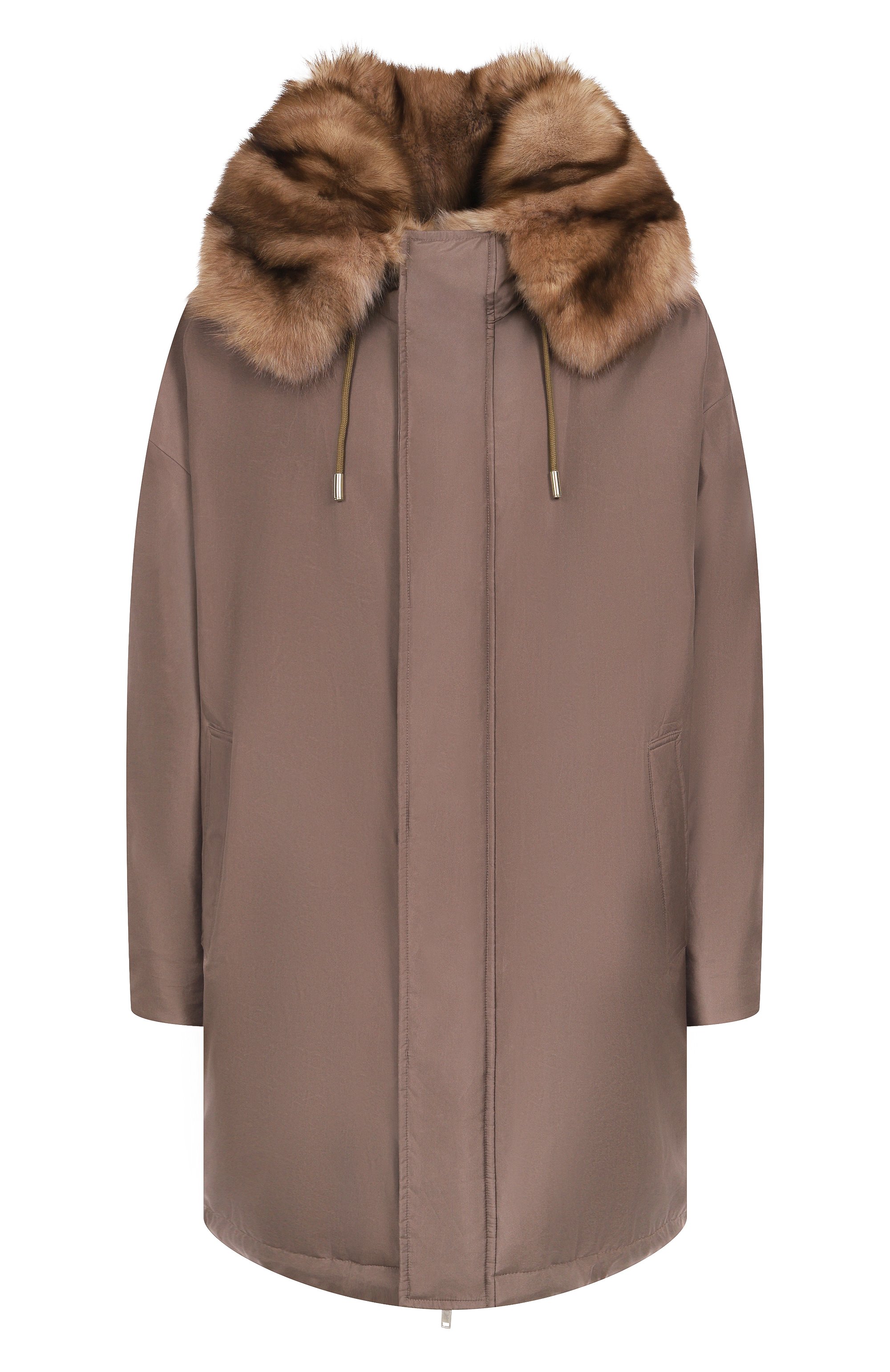 Шелковый пуховик с отделкой из соболя MVST, арт. M25.1PW.0004L/72392 SABLE, фото 1