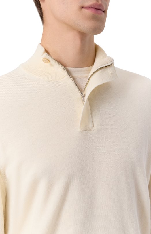 Шерстяной джемпер Daniele Fiesoli DF9046 Кремовый  DF9046 Фото 5