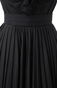 Женское хлопковое платье GIAMBATTISTA VALLI че�рного цвета, арт. 25SSPVTE5161-40P0P | Фото 6 (Длина Ж (юбки, платья, шорты): Макси; Материал сплава: Проставлено; Драгоценные камни: Проставлено; Рукава: На бретелях; Стили: Кэжуэл; Случай: Вечерний; Женское Кросс-КТ: Платье-одежда; Материал внешний: Хлопок)