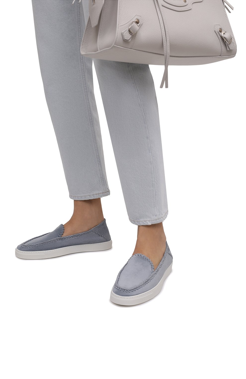 Замшевые слипоны GIORGIO ARMANI голубого цвета по цене 92600 руб., арт. X1Y004/XF462, фото 3 Замшевые слипоны GIORGIO ARMANI, арт. X1Y004/XF462, фото 3