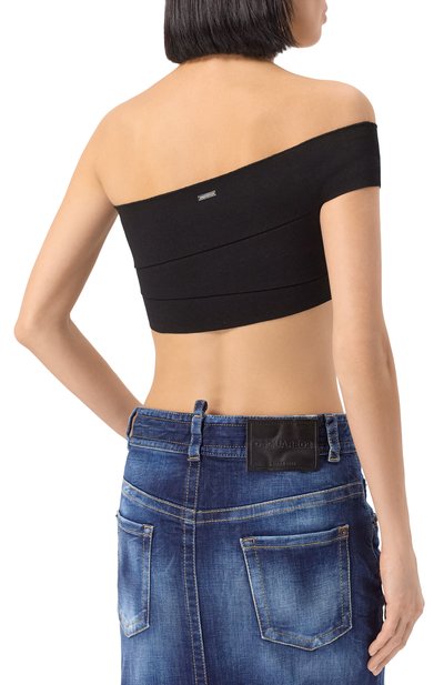 Хлопковый топ DSQUARED2 черного цвета по цене 42200 руб., арт. S72HA1239/D13126, фото 4 Хлопковый топ DSQUARED2, арт. S72HA1239/D13126, фото 4