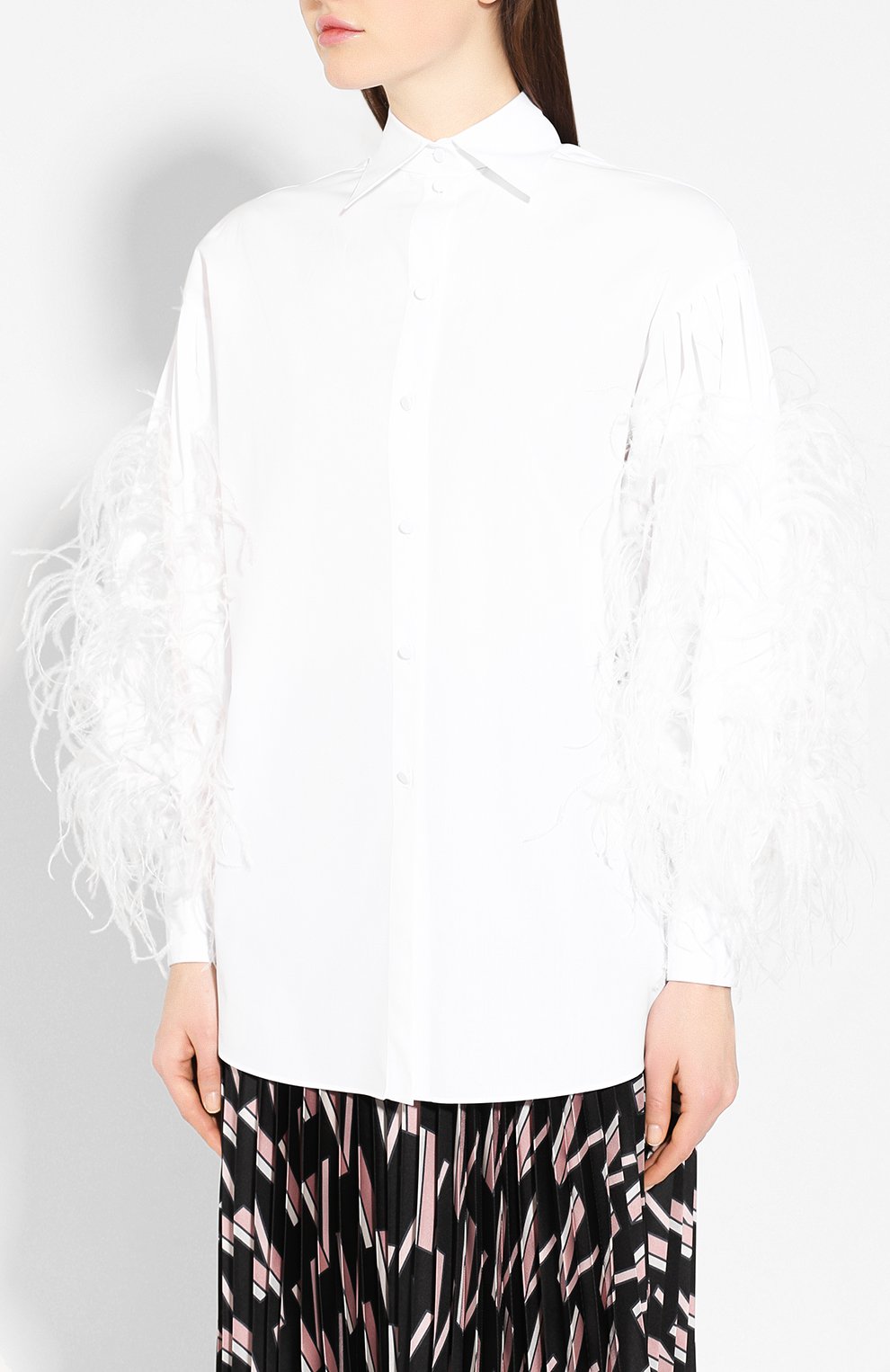 Рубашка с отделкой перьями VALENTINO, арт. TB3AB15M1M1, фото 3
