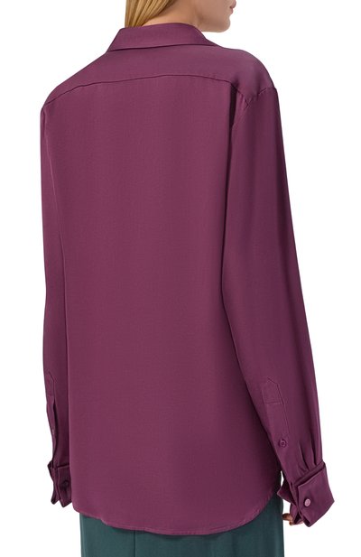 Атласная рубашка DRIES VAN NOTEN фиолетового цвета по цене 86500 руб., арт. 010783/3177, фото 4 Атласная рубашка DRIES VAN NOTEN, арт. 010783/3177, фото 4