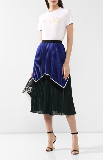 Хлопковая футболка EMILIO PUCCI белого цвета по цене 23600 руб., арт. 9EJP73/9E986, фото 2 Хлопковая футболка EMILIO PUCCI, арт. 9EJP73/9E986, фото 2