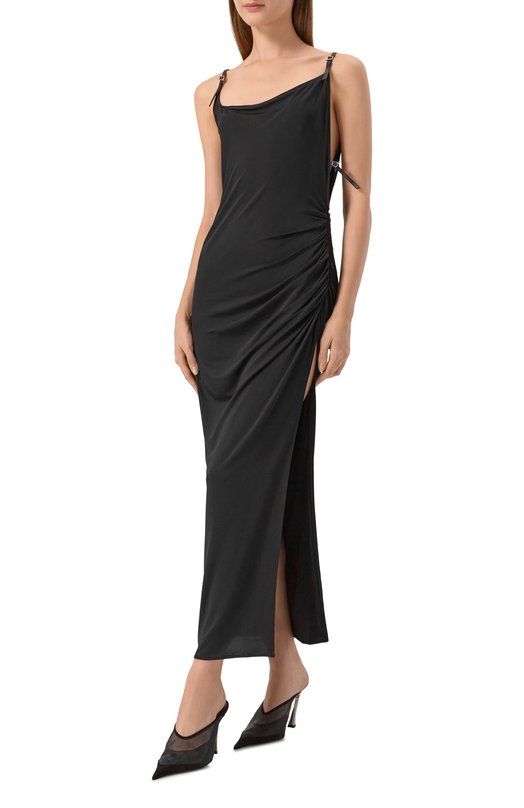 Платье из вискозы Mugler 25P3R016986005 Чёрный  25P3R016986005 Фото 2