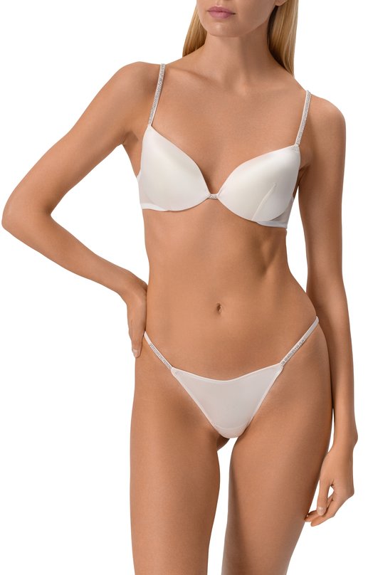 Шелковый бюстгальтер с чашкой пуш-ап с отделкой кристаллами Swarovski I.D. Sarrieri M5641 Кремовый  M5641 Фото 2