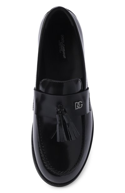 Кожаные лоферы DOLCE & GABBANA черного цвета по цене 59800 руб., арт. DA5363/A3L81, фото 4 Кожаные лоферы DOLCE & GABBANA, арт. DA5363/A3L81, фото 4