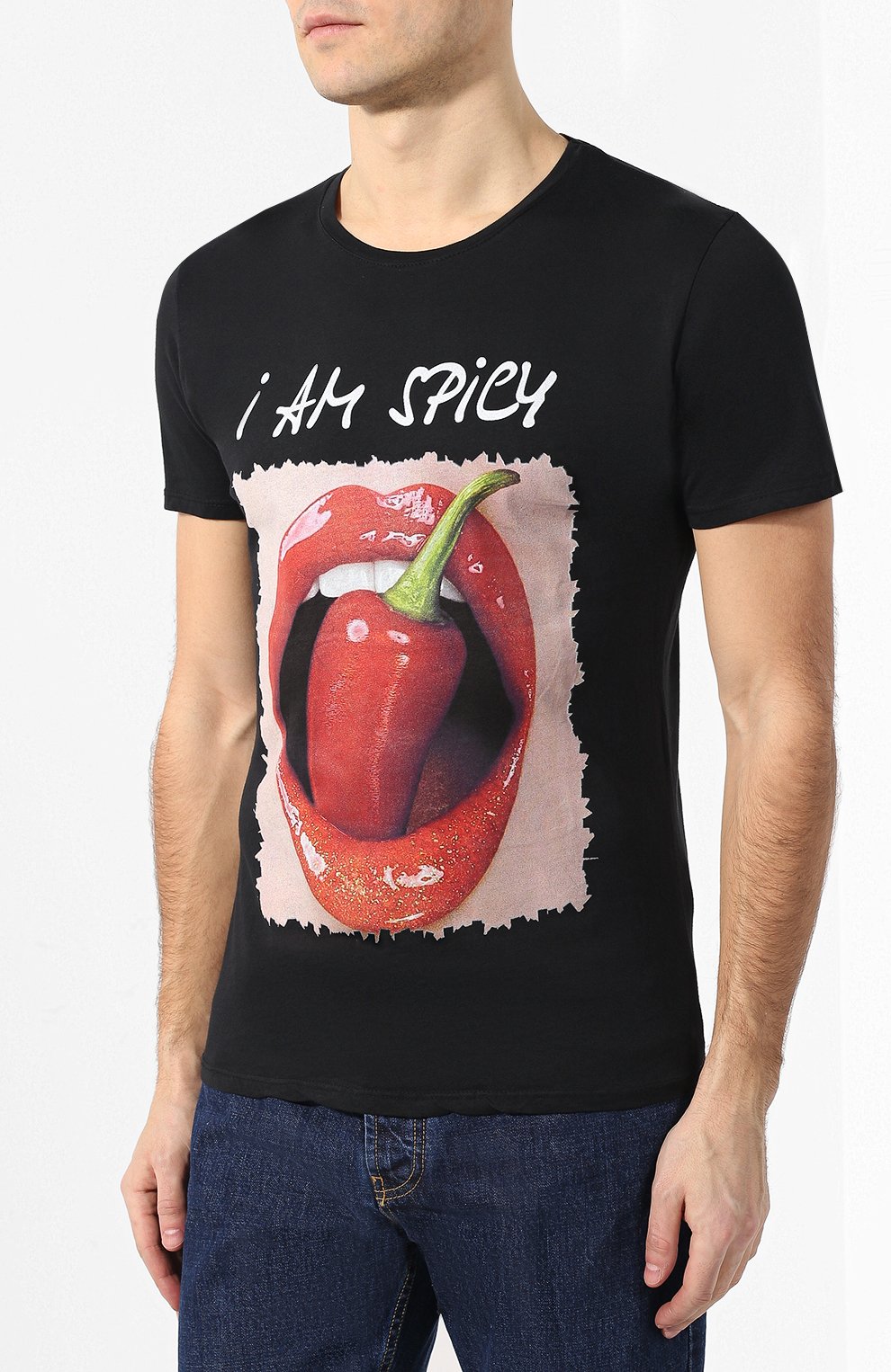 Хлопковая футболка BISIBIGLIO черного цвета по цене 7210 руб., арт. I AM SPICY, фото 3 Хлопковая футболка BISIBIGLIO, арт. I AM SPICY, фото 3