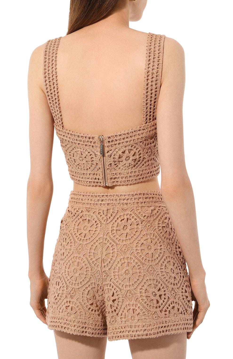 Топ из хлопка и шелка ELIE SAAB бежевого цвета по цене 99500 руб., арт. T0078N, фото 4 Топ из хлопка и шелка ELIE SAAB, арт. T0078N, фото 4