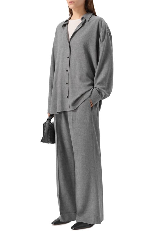 Брюки из вискозы и шерсти TOTEME 254-WRB0370-FB0016 Серый  254-WRB0370-FB0016 Фото 2