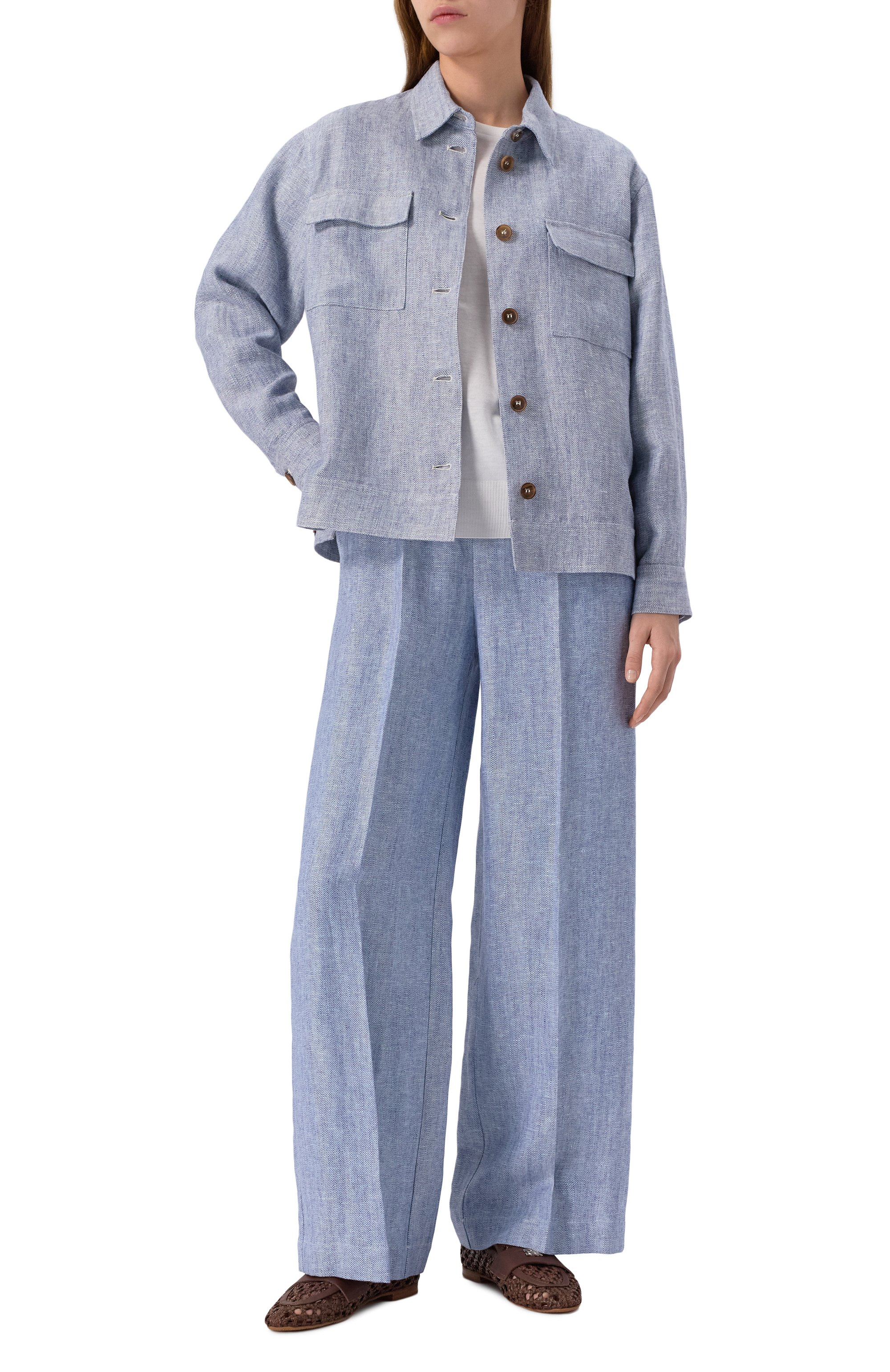 Брюки изо льна и вискозы LORENA ANTONIAZZI, арт. P2542PA31A/4793, фото 2