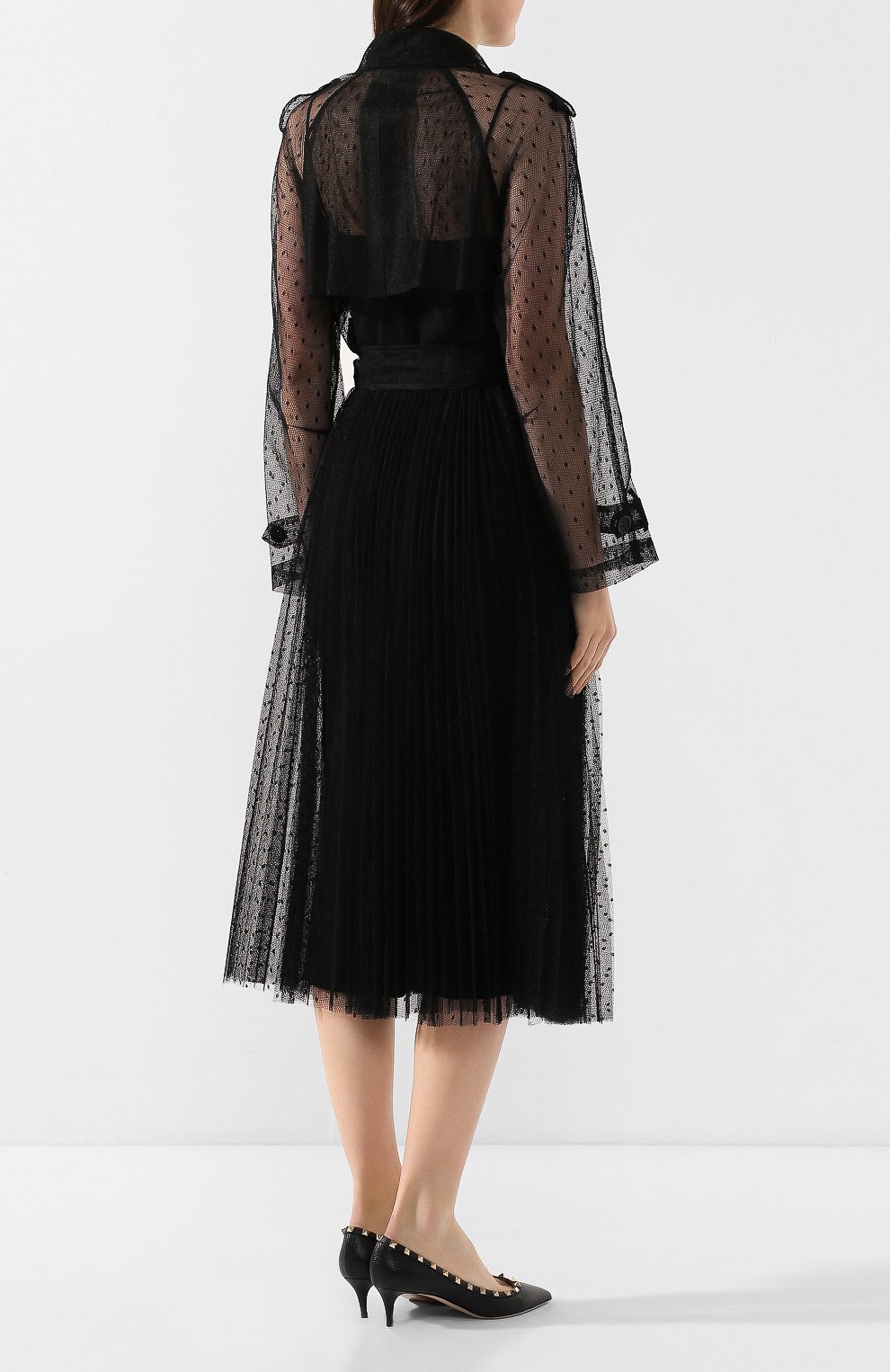 Тренч REDVALENTINO черного цвета по цене 137500 руб., арт. TR3CHA30/428, фото 4 Тренч REDVALENTINO, арт. TR3CHA30/428, фото 4