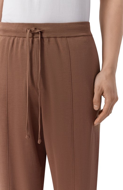 Брюки из шелка и хлопка 12 STOREEZ 136292 Коричневый  136292 Фото 5