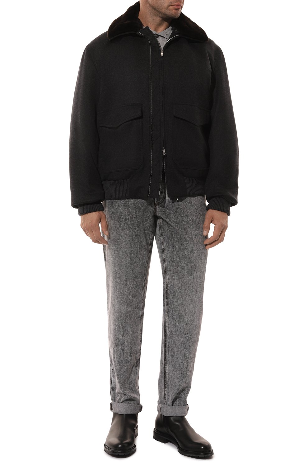 Утепленный бомбер с воротником из бобра CORTIGIANI, арт. 1AG610, фото 2