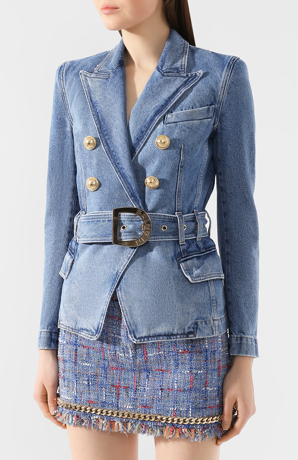 Джинсовый жакет BALMAIN, арт. TF17115/D006, фото 3