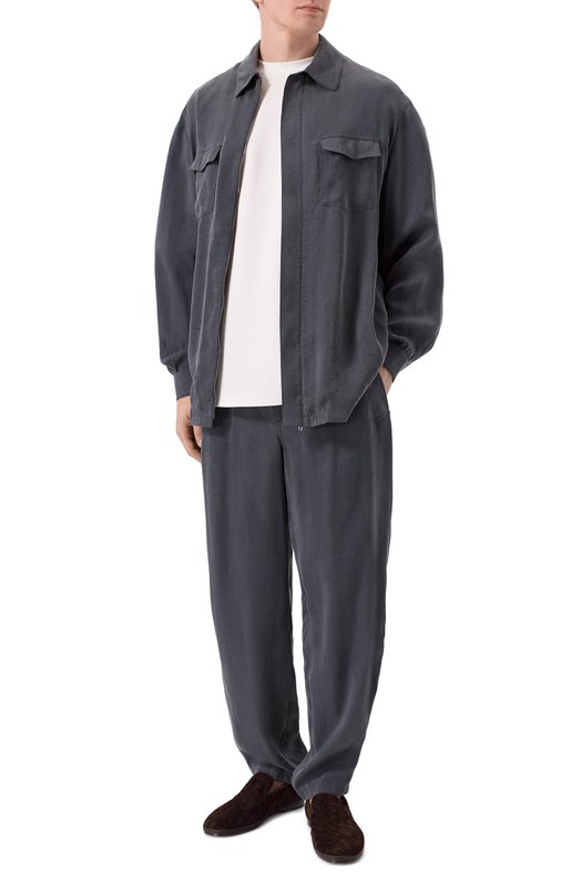 Брюки из лиоцелла и вискозы Giorgio Armani GM003229/TE20272 Синий  GM003229/TE20272 Фото 2