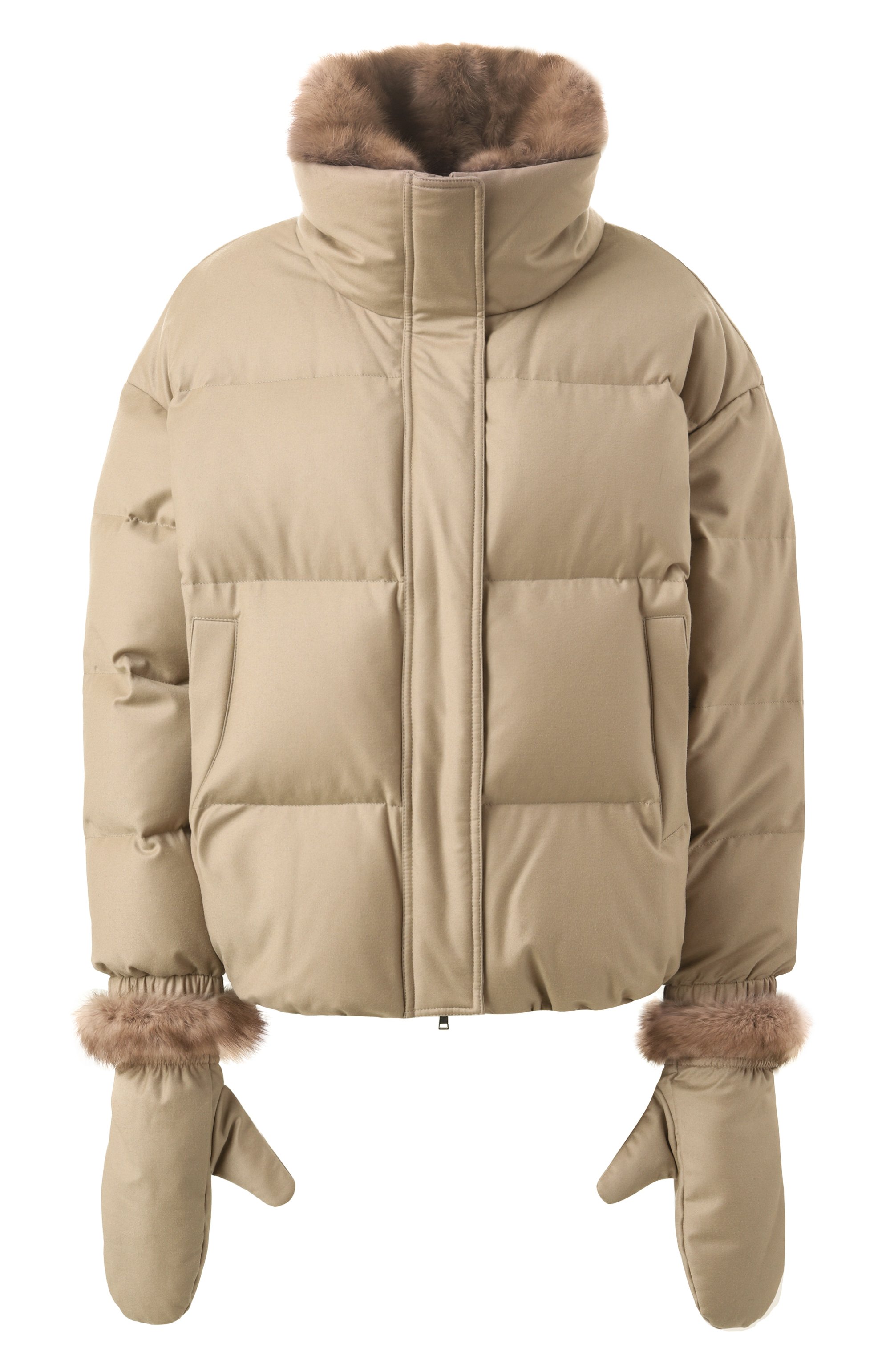 Пуховик с отделкой и�з соболя YVES SALOMON, арт. 24WYV02766W02W, фото 1