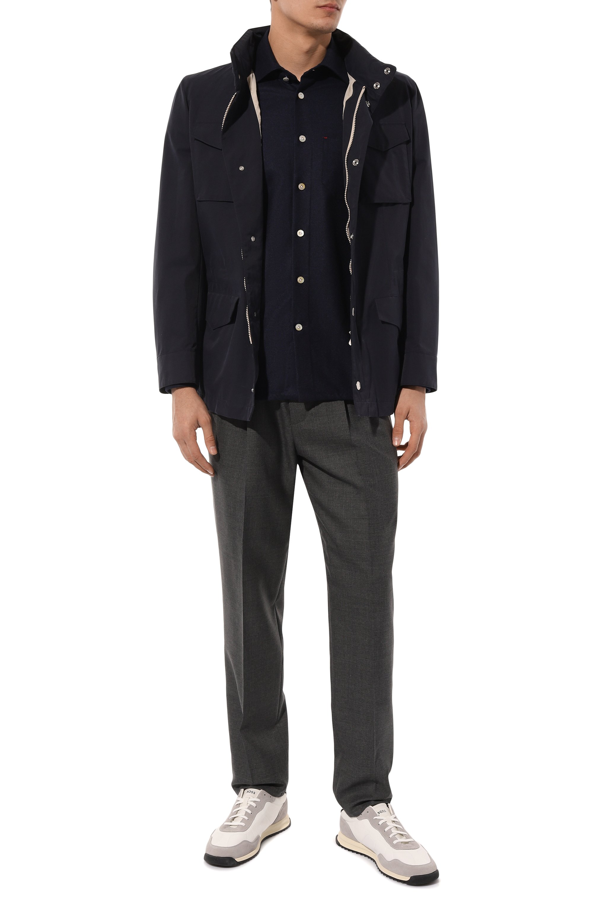 Шерстяные брюки BRUNELLO CUCINELLI темно-серого цвета по цене 138500 руб., арт. MB407B2302, фото 2 Шерстяные брюки BRUNELLO CUCINELLI, арт. MB407B2302, фото 2