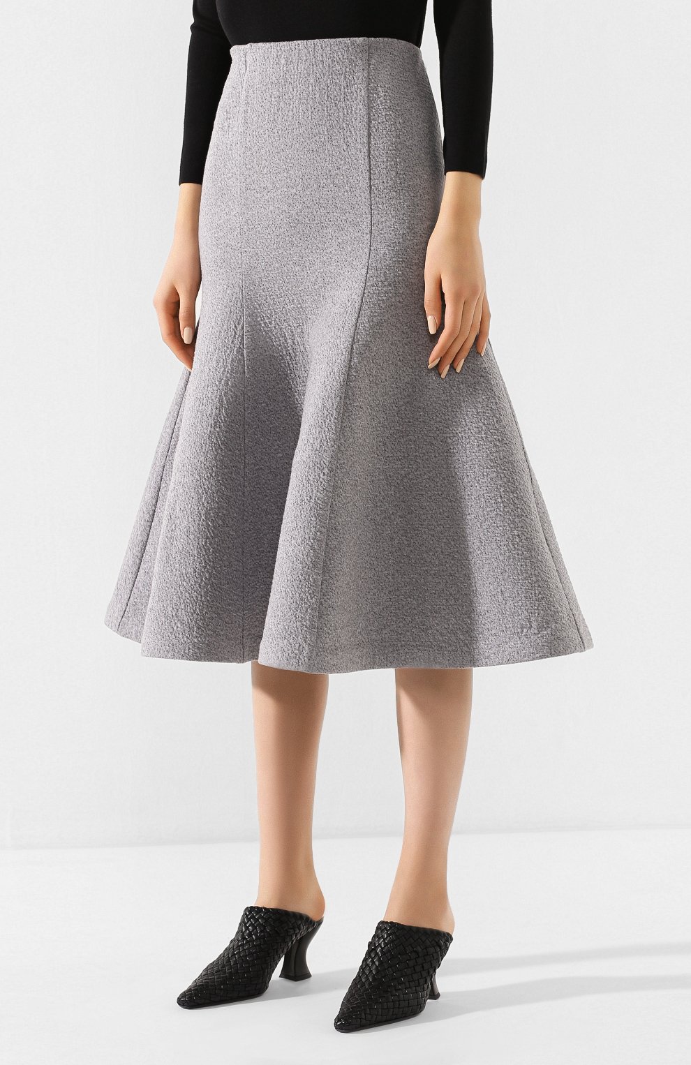 Хлопковая юбка VIKA GAZINSKAYA серого цвета по цене 54910 руб., арт. FW19-1820, фото 3 Хлопковая юбка VIKA GAZINSKAYA, арт. FW19-1820, фото 3