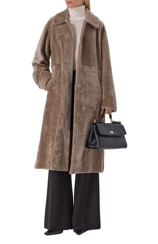Двусторонняя дубленка из овчины manzoni24 25M1115-S23N/48-50 Бежевый  25M1115-S23N/48-50 Фото 2