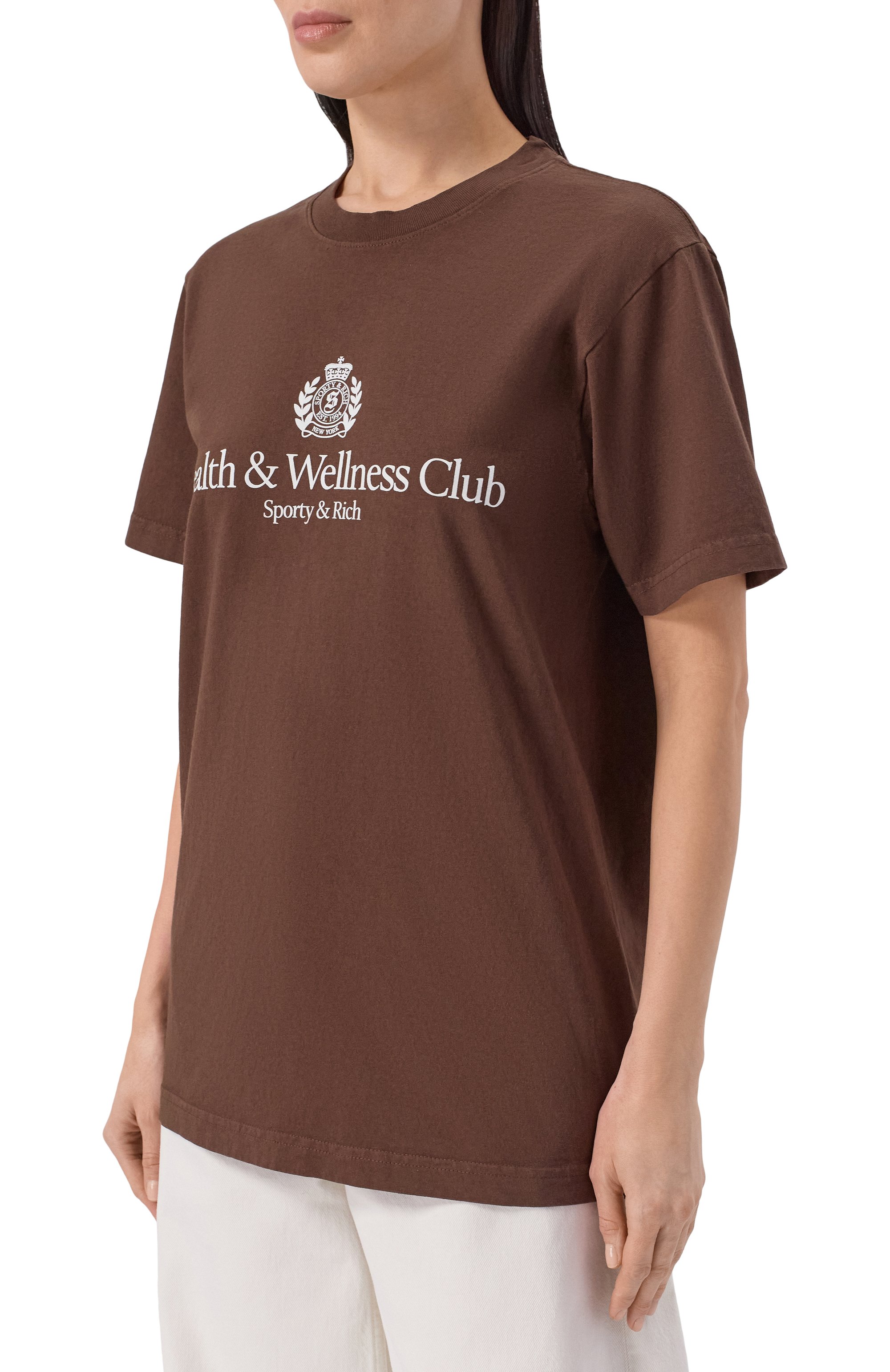 Хлопковая футболка SPORTY AND RICH, арт. T004365241BR03, фото 3