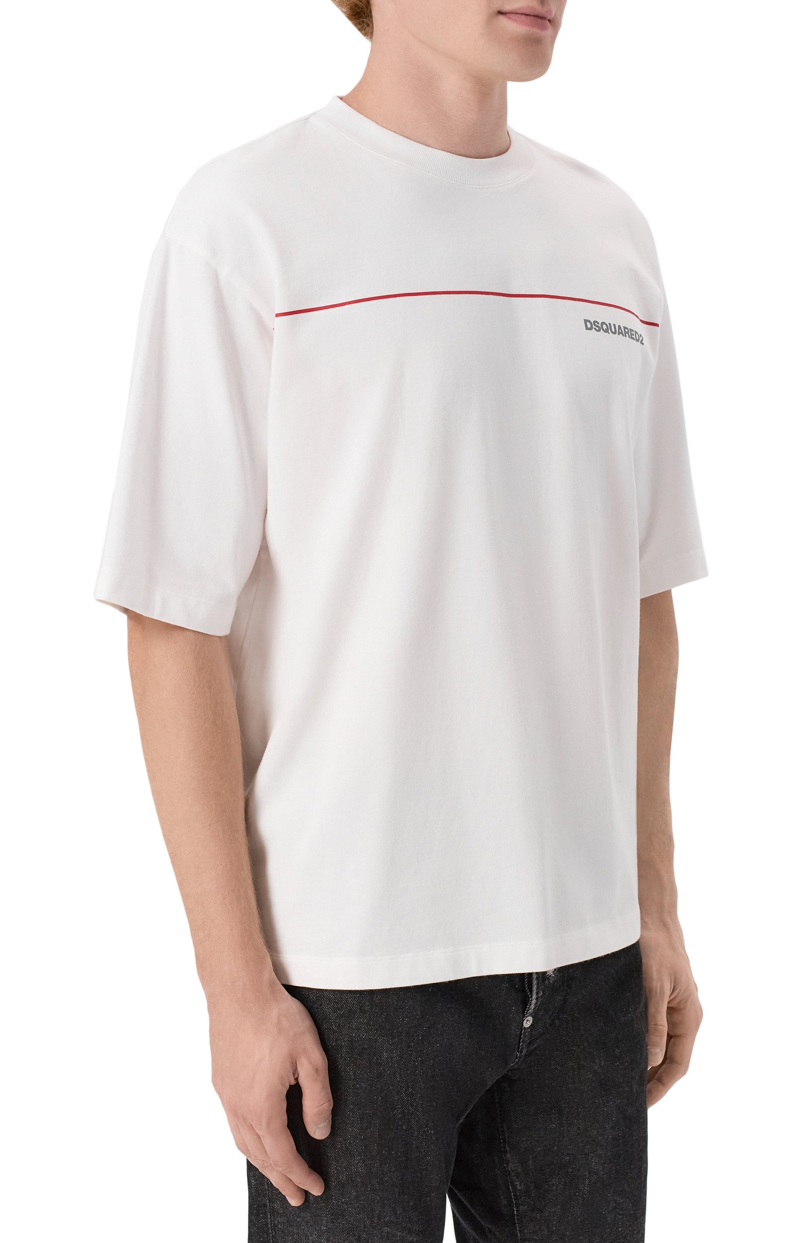 Хлопковая футболка DSQUARED2 белого цвета по цене 22950 руб., арт. S71GD1653/D20106, фото 3 Хлопковая футболка DSQUARED2, арт. S71GD1653/D20106, фото 3