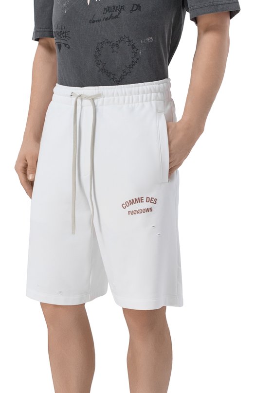 Хлопковые шорты Comme des Fuckdown CFABM01925 Белый  CFABM01925 Фото 3