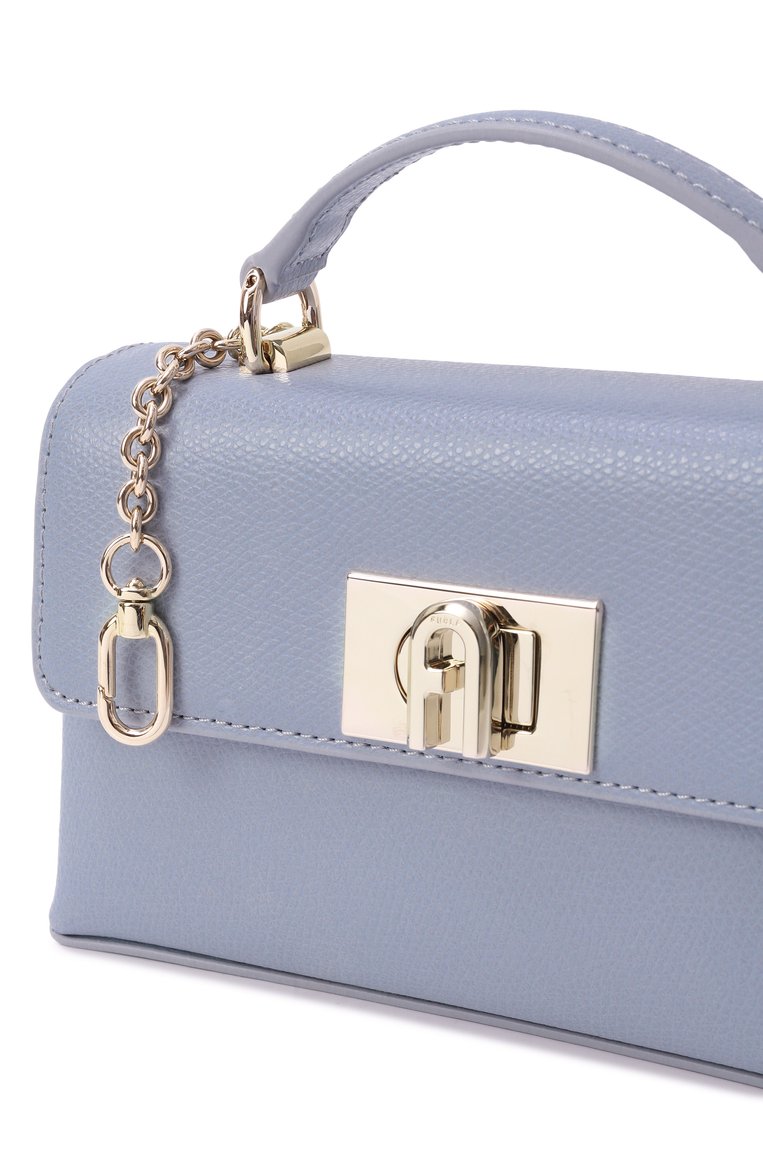 Женская сумка furla 1927 mini FURLA голубого цвета, арт. WE00423/ARE000 | Фото 3 (Материал: Натуральная кожа; Ремень/цепочка: На ремешке; Размер: mini)