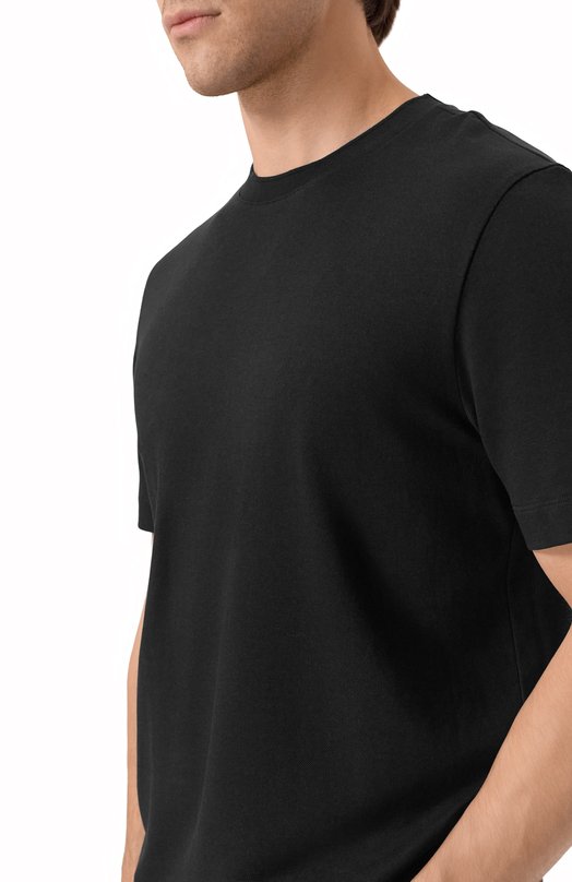 Футболка из лиоцелла и хлопка BOSS 50555102 Чёрный  50555102 Фото 5