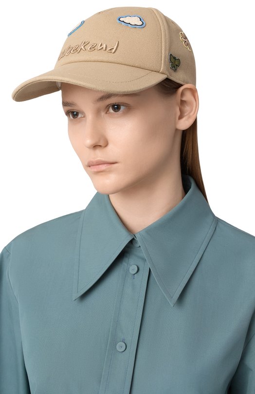 Хлопковая бейсболка Urbania Weekend Max Mara URBANIA Бежевый  URBANIA Фото 2