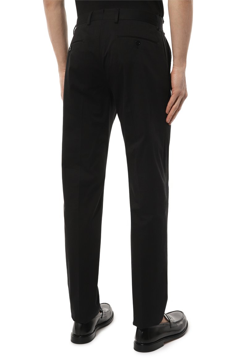Мужские хлопковые брюки ZEGNA черного цвета, арт. E8I03/TR14 | Фото 4 (Длина (брюки, джинсы): Стандартные; Материал внешний: Хлопок; Силуэт М (брюки): Чиносы; Случай: Повседневный; Стили: Кэжуэл; Автоматизация состава: Проставлено; Автоматизация ТО: Проставлено)