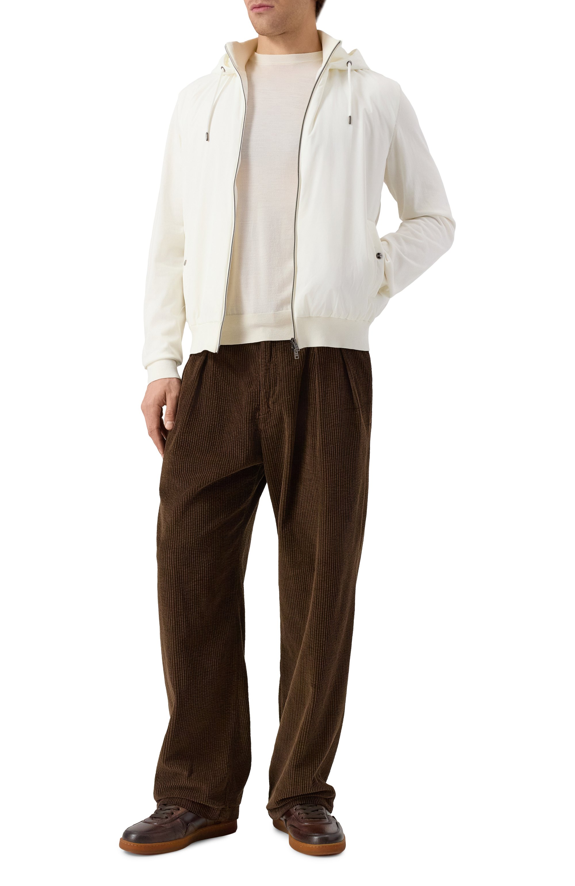 Вельветовые брюки WHITE SAND темно-коричневого цвета по цене 29950 руб., арт. 25WSU90/317, фото 2 Вельветовые брюки WHITE SAND, арт. 25WSU90/317, фото 2