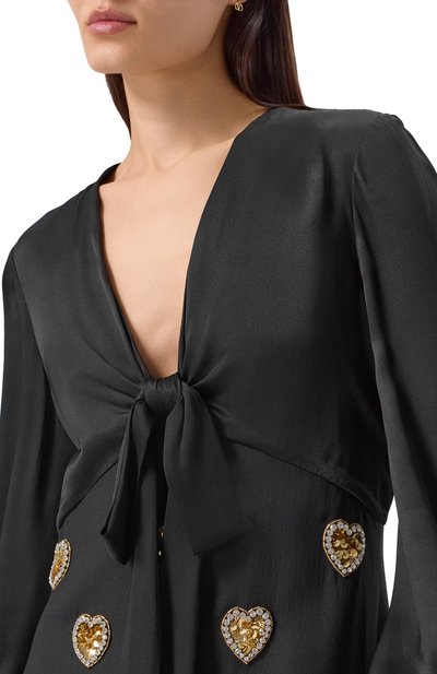 Платье из шерсти и шелка VALENTINO черного цвета по цене 1395000 руб., арт. 7B3VDLQ1/1CF, фото 4 Платье из шерсти и шелка VALENTINO, арт. 7B3VDLQ1/1CF, фото 4