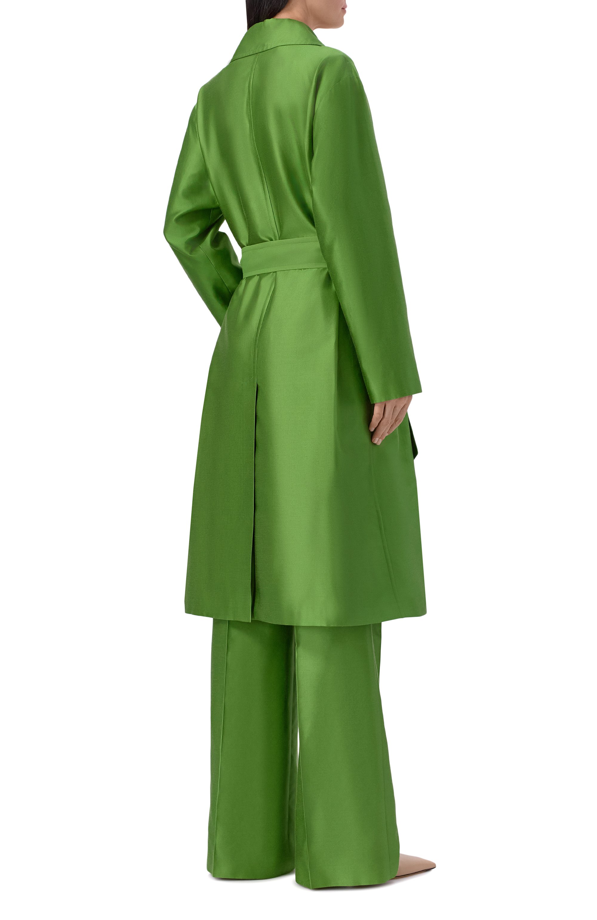 Плащ из хлопка и шелка KITON зеленого цвета по цене 699500 руб., арт. D61615K09R19, фото 4 Плащ из хлопка и шелка KITON, арт. D61615K09R19, фото 4