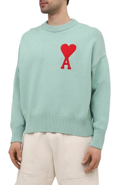 Свитер из хлопка и шерсти AMI, арт. E21HK009.016, фото 3