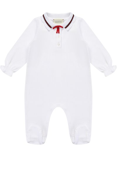 Пижама из эластичного хлопка с контрастной отделкой и бантом GUCCI, арт. 458206/X5N22, фото 1