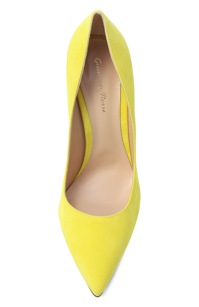 Женские замшевые туфли gianvito 105 GIANVITO ROSSI желтого цвета, арт. G28470.15RIC.CAMS0RR | Фото 6 (Каблук высота: Высокий; Материал внутренний: Натуральная кожа; Подошва: Плоская; Материал внешний: Натуральная кожа, Замша; Каблук тип: Шпилька)